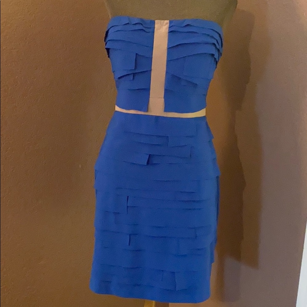 Summer dress, great condition, blue and tan